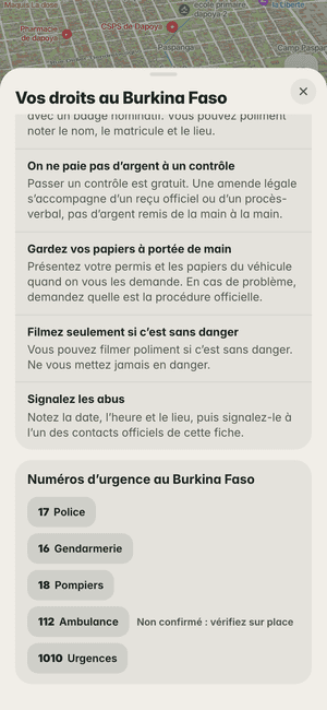 Vos droits au Burkina Faso : les numéros d’urgence du pays (17, 16…) et comment signaler un abus de la police