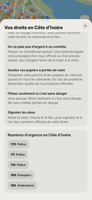 Vos droits en Côte d’Ivoire : les numéros d’urgence du pays (170, 111…) et comment signaler un abus de la police