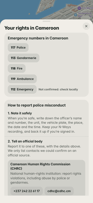 Your rights in Cameroon: the country’s emergency numbers (117, 113…) and how to report police misconduct