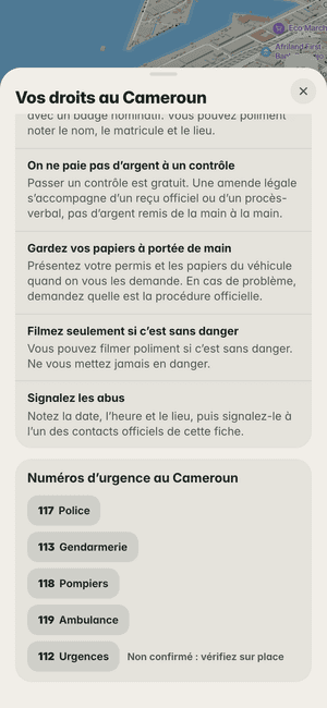 Vos droits au Cameroun : les numéros d’urgence du pays (117, 113…) et comment signaler un abus de la police
