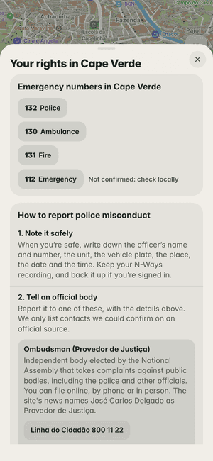 Your rights in Cabo Verde: the country’s emergency numbers (132, 130…) and how to report police misconduct