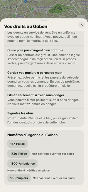 Vos droits au Gabon : les numéros d’urgence du pays (177, 1730…) et comment signaler un abus de la police