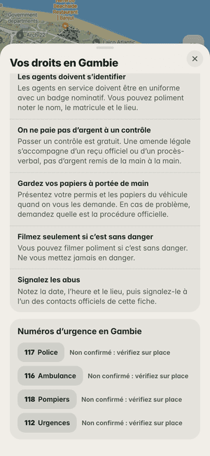 Vos droits en Gambie : les numéros d’urgence du pays (117…) et comment signaler un abus de la police