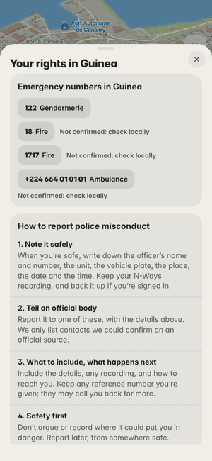 Your rights in Guinea: the country’s emergency numbers (122, 18…) and how to report police misconduct