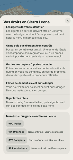Vos droits en Sierra Leone : les numéros d’urgence du pays (900, 117…) et comment signaler un abus de la police