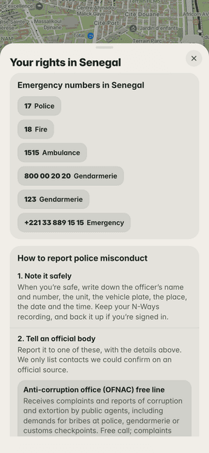 Your rights in Senegal: the country’s emergency numbers (17, 18…) and how to report police misconduct