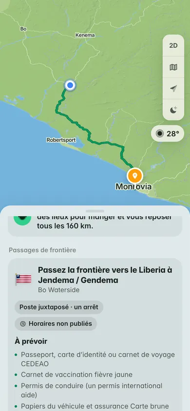 Un trajet depuis Bo, en Sierra Leone : passez la frontière vers le Libéria à Jendema / Gendema et Bo Waterside, un poste juxtaposé avec un seul arrêt, et ce qu’il faut prévoir